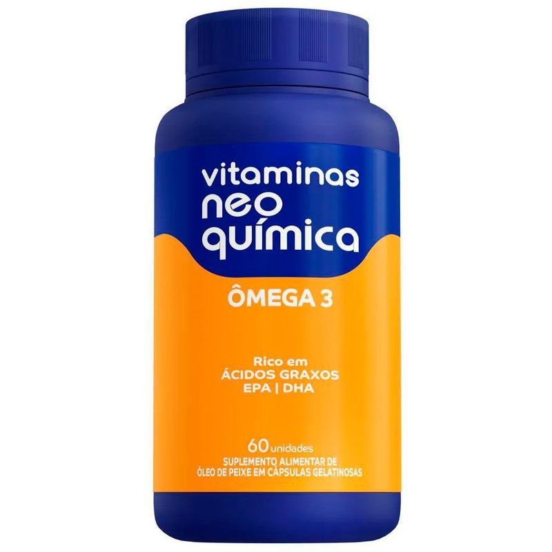 suplemento alimentar de ômega 3 neo quimica 60 cápsulas