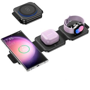 Carregador de Viagem Fanisic 3 Em 1 Sem Fio USB Tipo C Preto A-BI