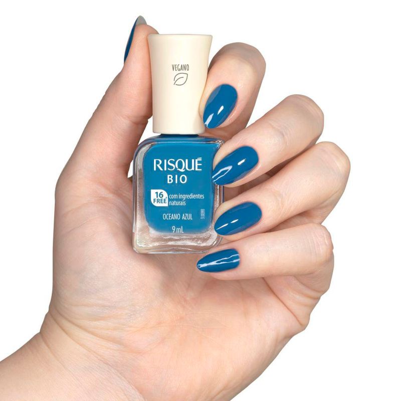 esmalte risqué bio azul cremoso oceano azul 9ml
