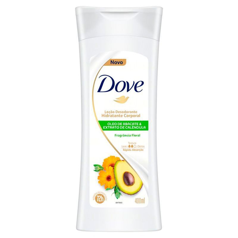 loção hidratante corporal dove óleo de abacate e extrato de calendula 400ml