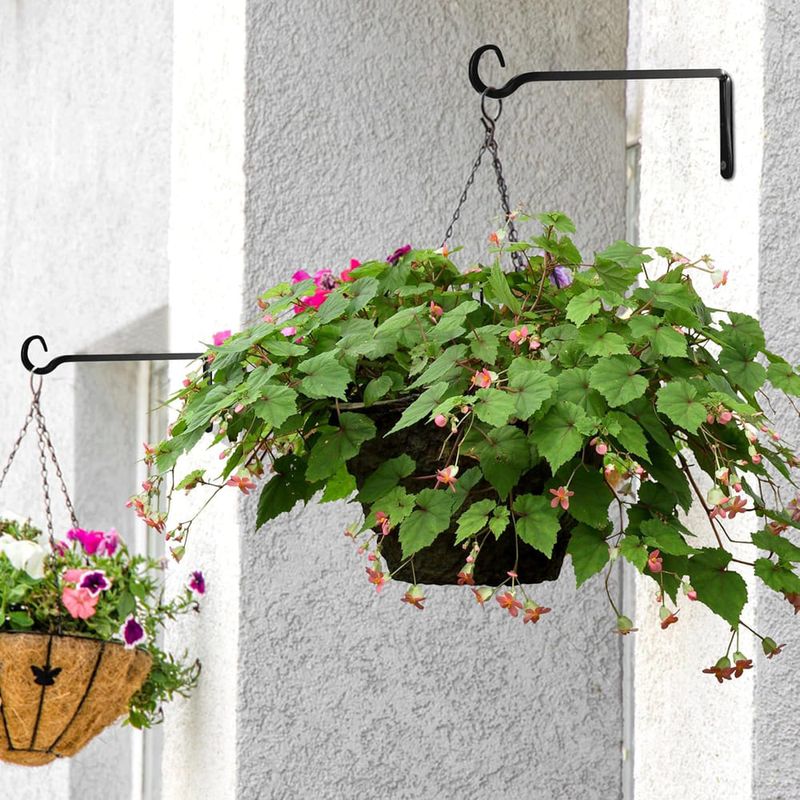 suporte de parede para vaso suspenso uibkor 25,4 cm 2 peças preto a-bi