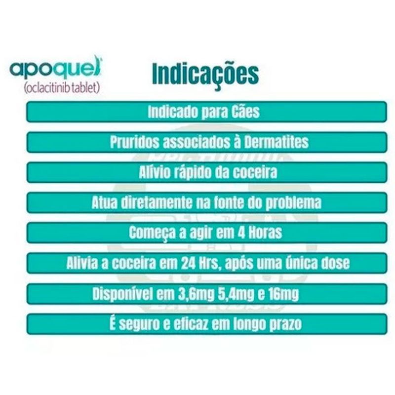 apoquel zoetis anticoceira para cães 2 cartelas com 10 comprimidos de 3,6mg (mp)