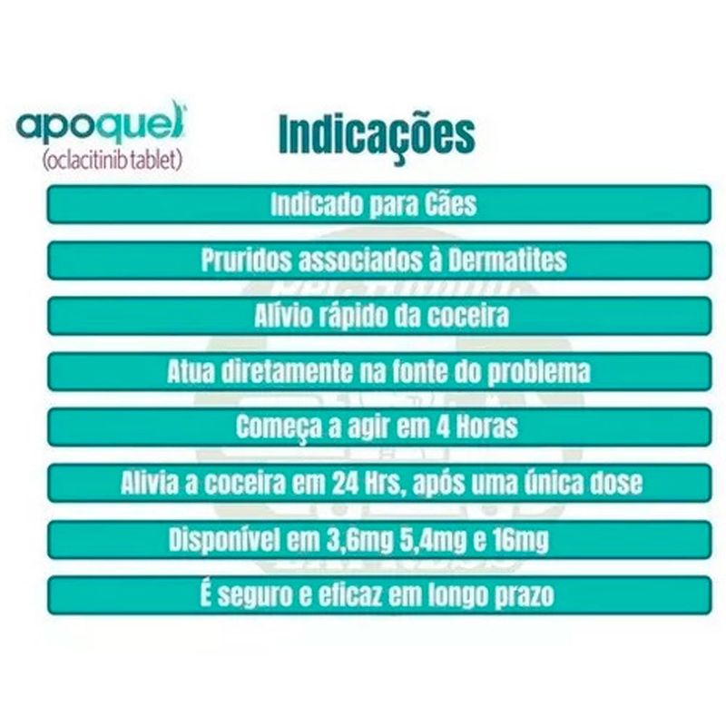 apoquel zoetis anticoceira para cães 2 cartelas com 10 comprimidos de 5,4mg (mp)