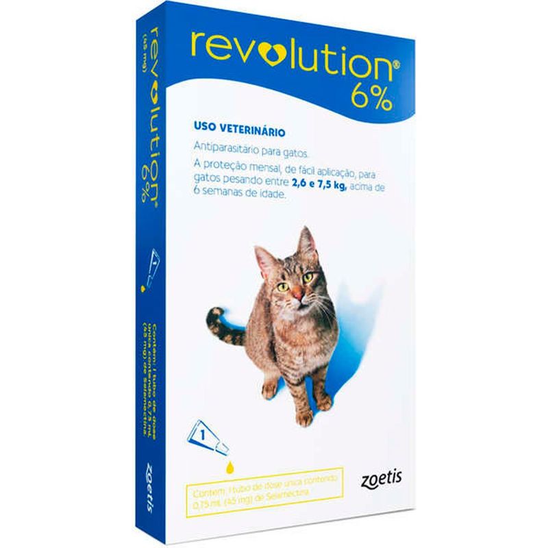 antipulgas e carrapatos para gatos zoetis 2,6 até 7,5kg dose única (mp)