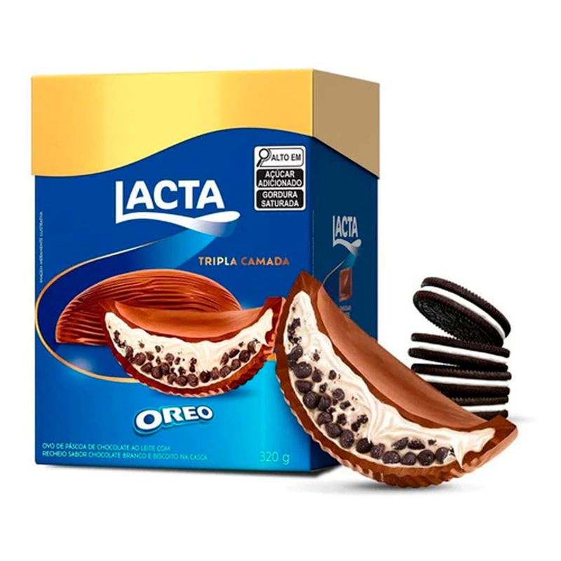 ovo de páscoa tripla camada oreo lacta 320g