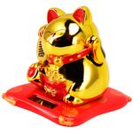 adorno gato da sorte manekineko watts 10,5cm solar dourado (mp)