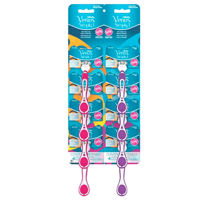 depilador venus simply pink feminino 8 unidades