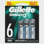 refil de lâminas gillette mach3 regular 6 unidades