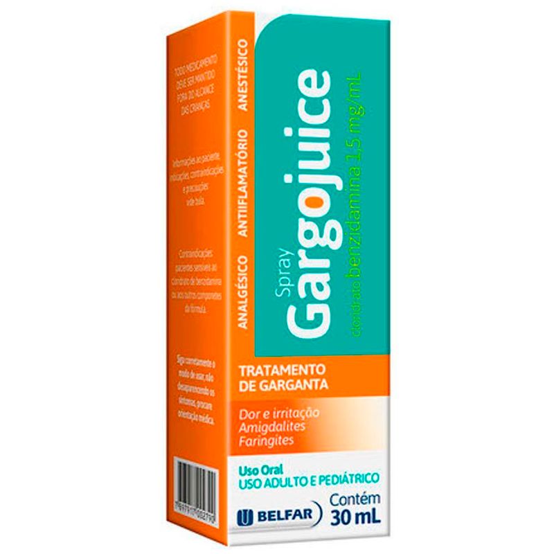 gargojuice spray 1,5mg/ml 30ml cloridrato de benzidamina belfar