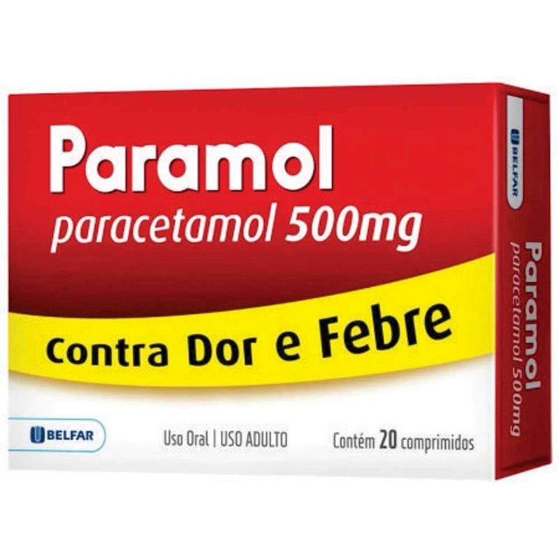 paramol 20 comprimidos 500mg paracetamol belfar