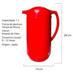 garrafa térmica zojirushi de mesa 1 litro red ahgb-10dra (mp)