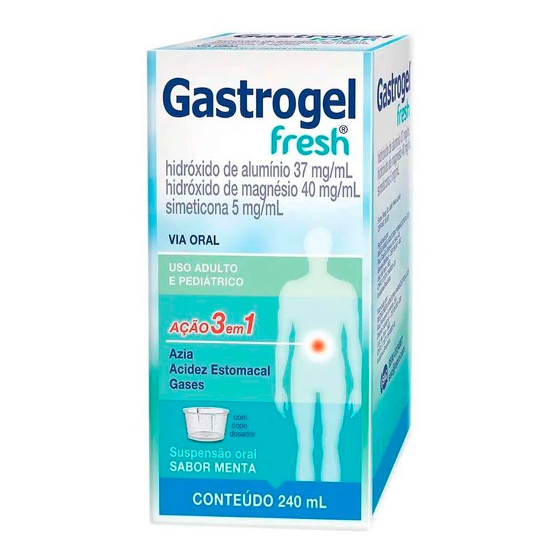 gastrogel fresh menta 240ml suspensão oral hidroxido de alumínio+hidroxido de magnésio+simeticona medquímica