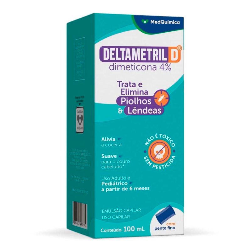 deltametril d 100ml emulsão capilar 4% dimeticona medquimica