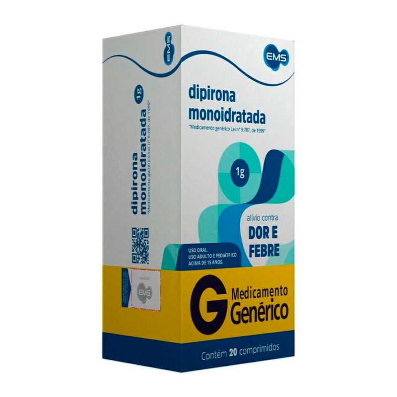 dipirona monoidratada 1g 20 comprimidos ems