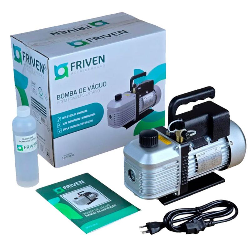bomba de vácuo friven 6 cfm estágio simples vp160 170l/min (mp)