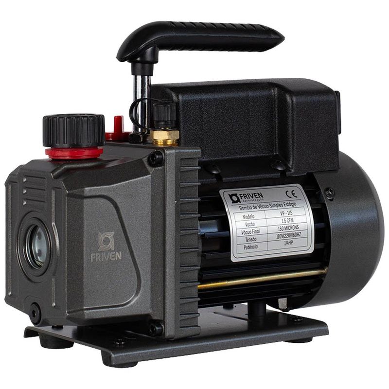 bomba de vácuo friven 1.5 cfm estágio simples vp115 (mp)