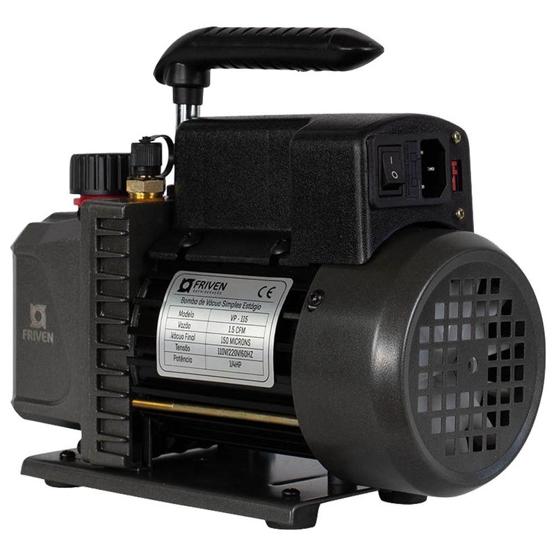 bomba de vácuo friven 1.5 cfm estágio simples vp115 (mp)