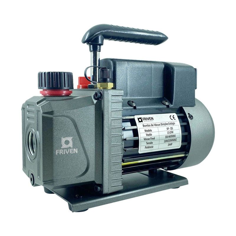 bomba de vácuo friven 1.5 cfm estágio simples vp115 (mp)