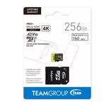 cartão memória team group micro sdxc gaming 256gb pro+ (mp)
