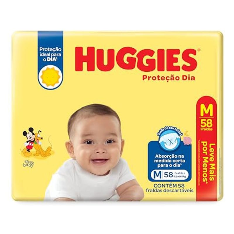 fralda huggies proteção dia e noite m 58 unidades