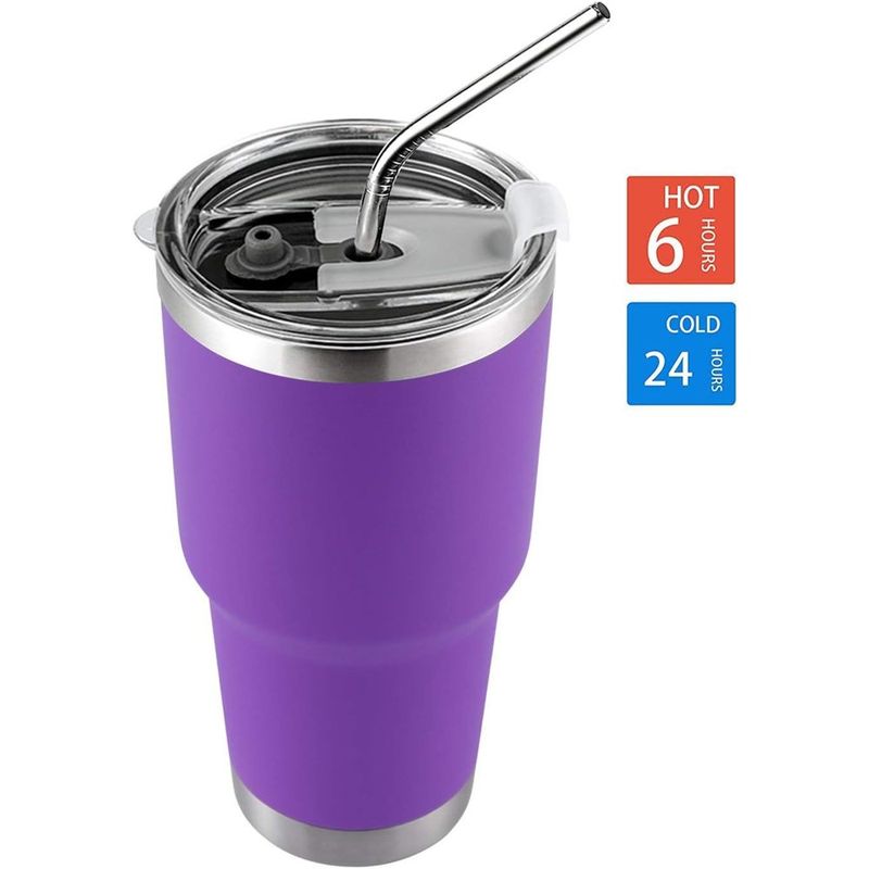 copo ds 30 oz inox vácuo com canudo roxo a-bi