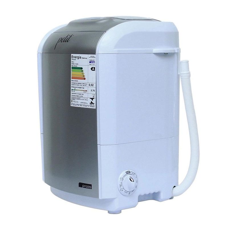mini lavadora praxis 1,2kg 127v 50w prata (mp)