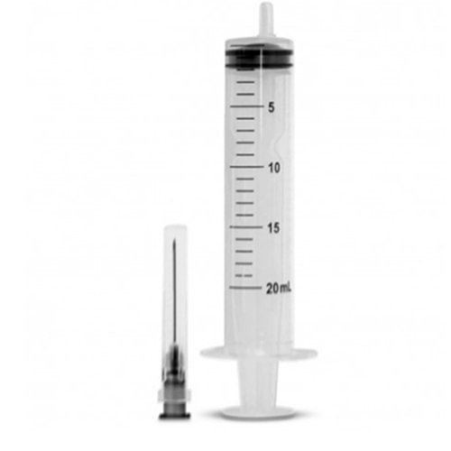 Seringa Hipodérmica Bico Rosca Luer Lock Com Agulha Sr 20ml