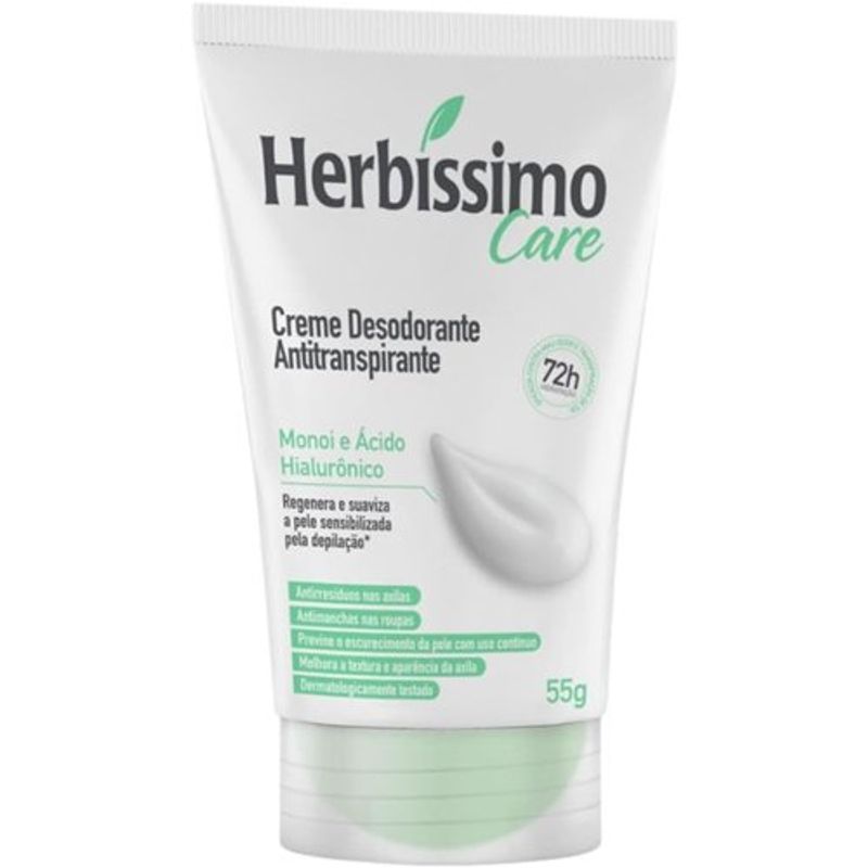 creme desodorante herbíssimo monoi e ácido hialurônico 55g
