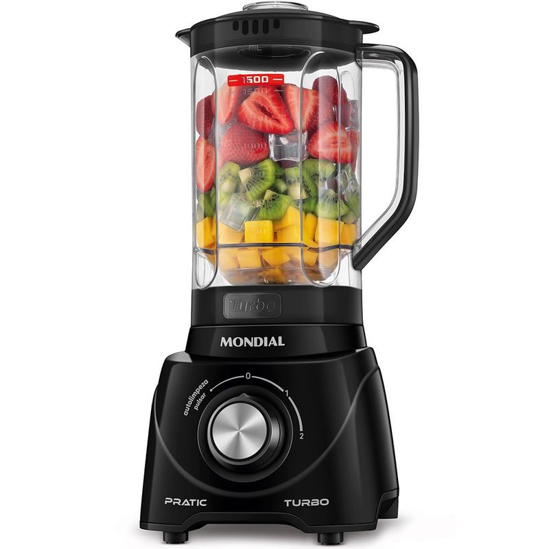 liquidificador mondial 2,2 litros 550w 127v preto l-98-b