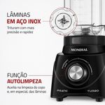 liquidificador mondial 2,2 litros 550w 127v preto l-98-b