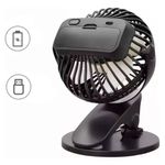 mini ventilador de mesa alfacell potência 4,5w com suporte preto al12029 (mp)
