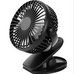 mini ventilador de mesa alfacell potência 4,5w com suporte preto al12029 (mp)