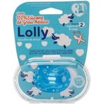 chupeta ortodôntica lolly baby silicone tamanho 2 azul