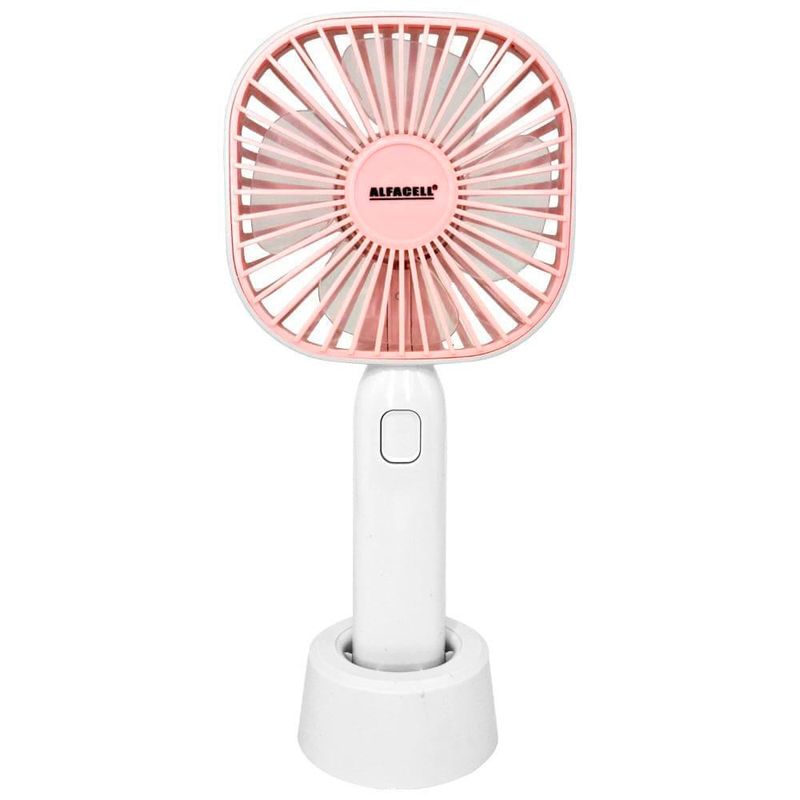 mini ventilador de mesa alfacell potência 4,5w rosa al12027 (mp)