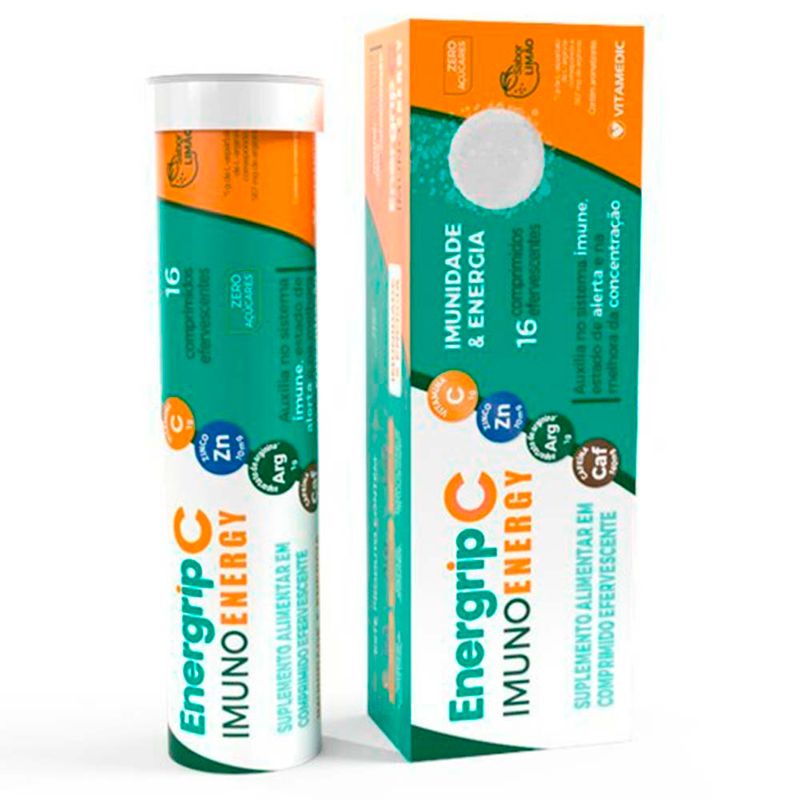 energrip c imuno energy 16 comprimidos efervecentes vitamina c+zinco+arginina limão vitamedic