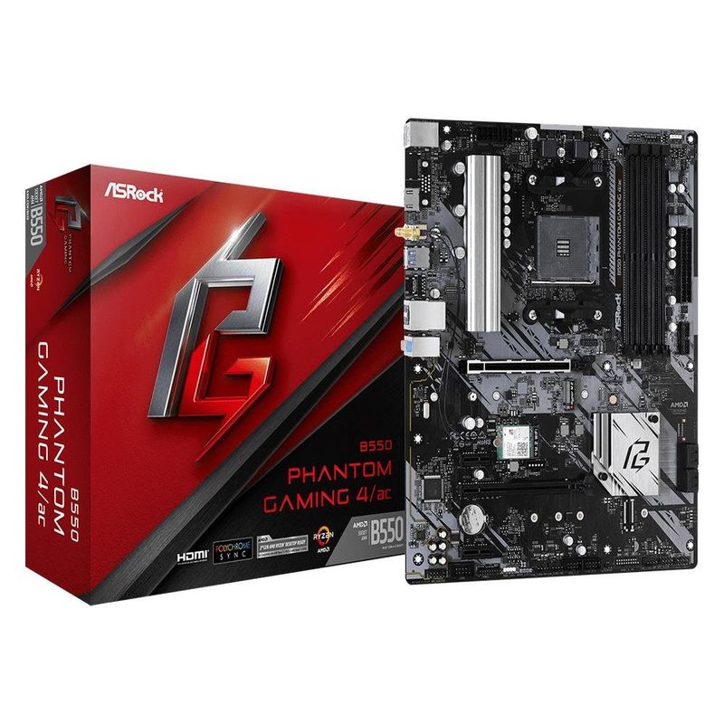 placa mãe asrock atx amd am4 b550 phantom gaming 4 4ddr4 (mp)