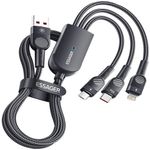 cabo 3 em 1 usb para usb-c essager lightning micro-usb1 2 metros 66w excmtl-xj01 preto (mp)