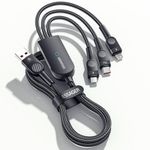 cabo 3 em 1 usb para usb-c essager lightning micro-usb1 2 metros 66w excmtl-xj01 preto (mp)