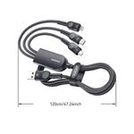 cabo 3 em 1 usb para usb-c essager lightning micro-usb1 2 metros 66w excmtl-xj01 preto (mp)