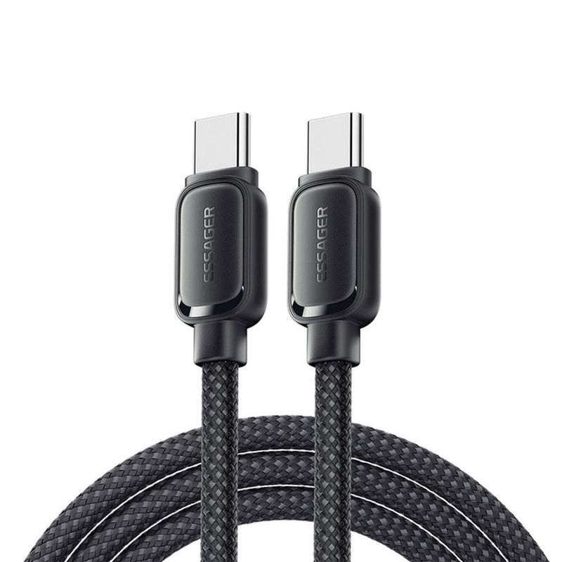 cabo usb-c para usb-c 1.0m magnético essager 60w preto exctt2-td01-p (mp)