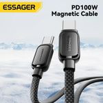 cabo usb-c para usb-c 1.0m magnético essager 60w preto exctt2-td01-p (mp)