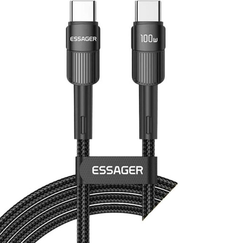 cabo usb para lightning essager 1.0m nylon excl-xc01 preto (mp)