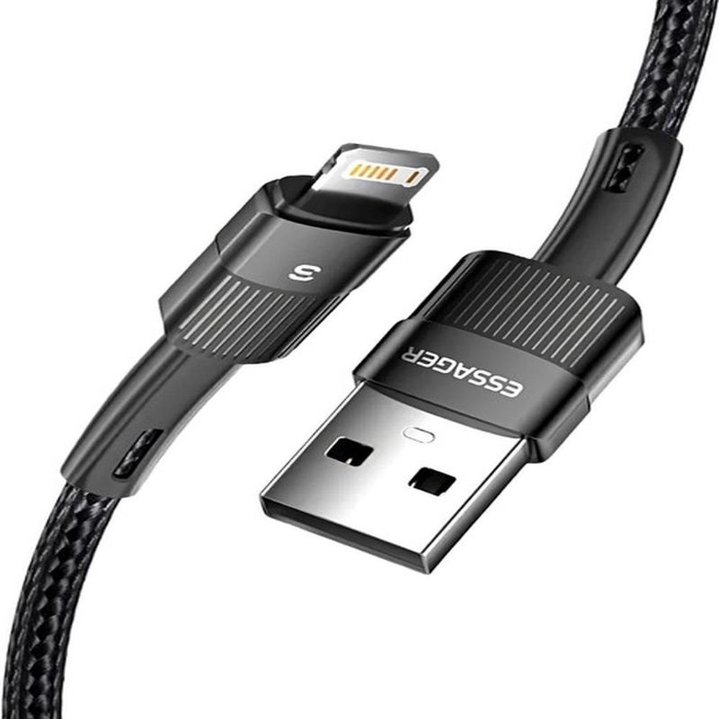 cabo usb para lightning essager 1.0m nylon excl-xc01 preto (mp)