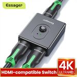 vídeo switch essager splitter 2-1 portas bi-direcionais hdmi 4k eqhh2-zx01 (mp)