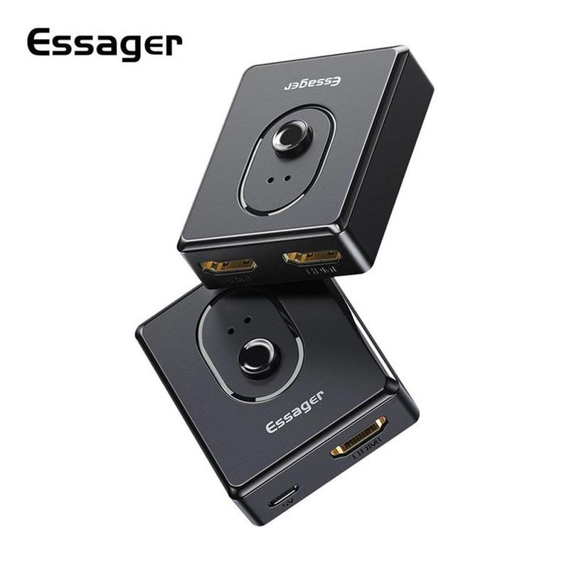 vídeo switch essager splitter 2-1 portas bi-direcionais hdmi 4k eqhh2-zx01 (mp)