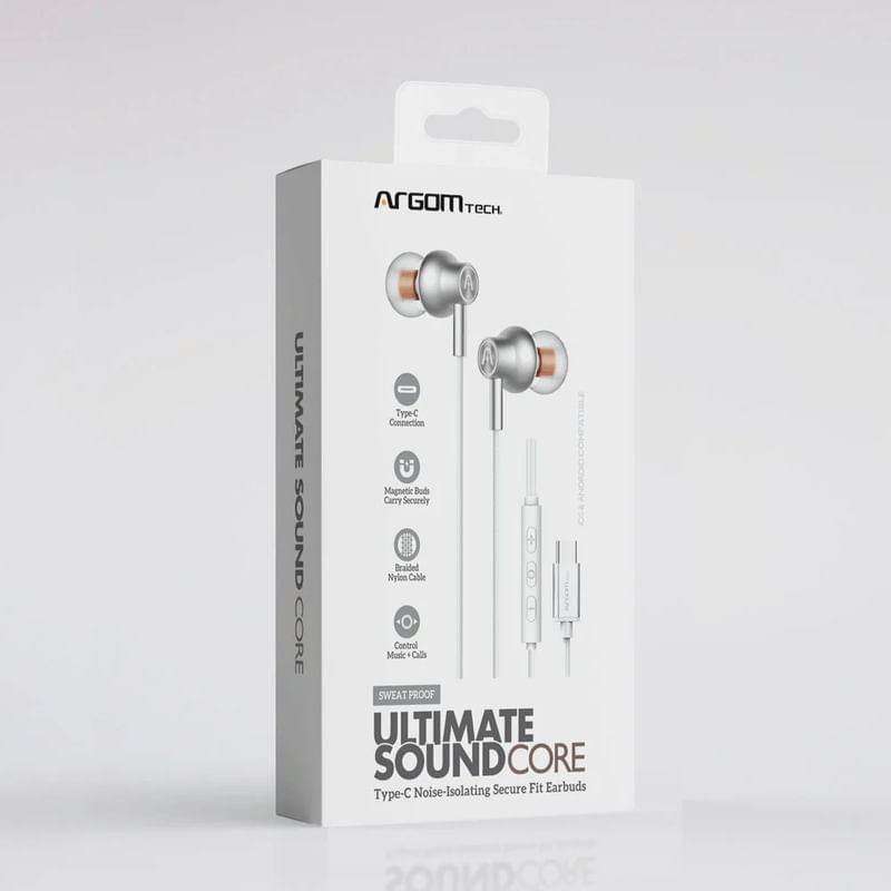 fone de ouvido intra auricular argom arghs2030wt tipo-c branco (mp)