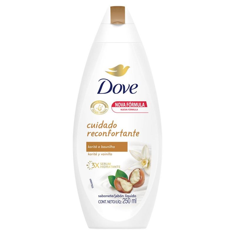 sabonete líquido dove cuidado reconfortante karité e baunilha 250 ml
