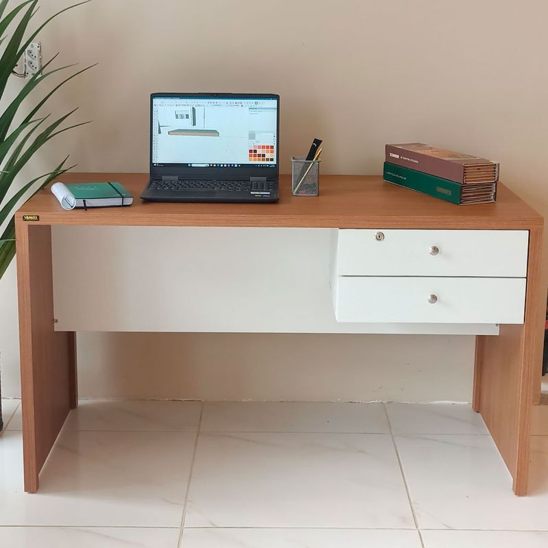 mesa de escritório quality modulados 013 branco tx e freijó (mp)