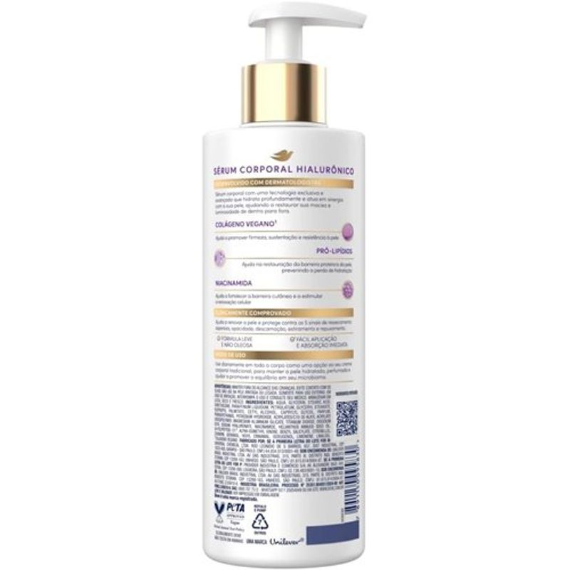 creme sérum corporal dove hialurônico dermo renovação 380ml