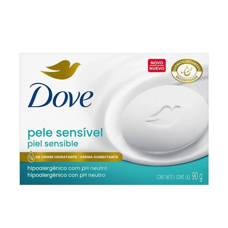 sabonete em barra dove pele sensível 90g